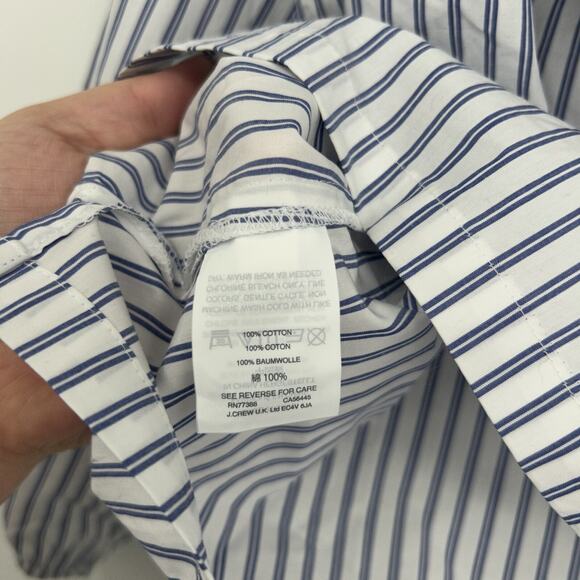 NEW J Crew Blue Stripe One Shoulder Ruffle Shirt Blouse Size 8 - Picture 5 of 6